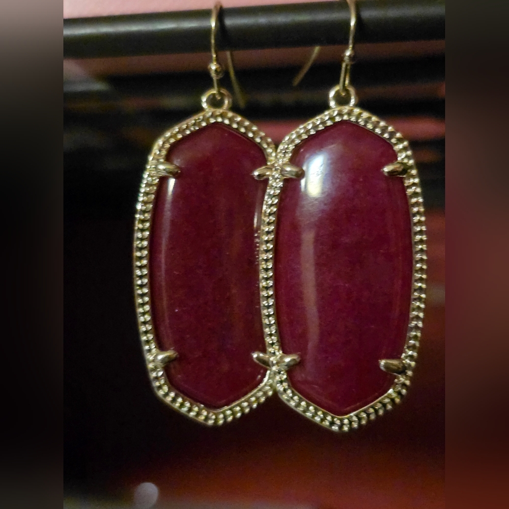 Kendra Scott Gold and Red Earrings